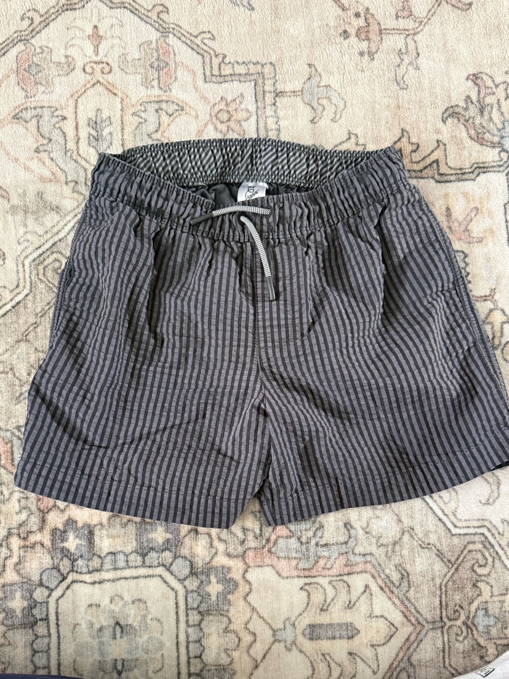 art class Boys Gray/Black Pinstripe Swim Trunks
